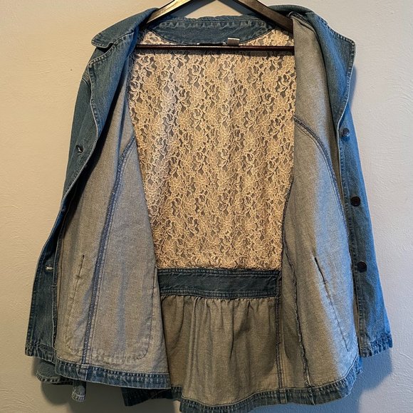 VINTAGE '90s Out of the Blue by J. Jill Boho Button-Up Denim Jean Jacket Size 3X - Picture 14 of 16